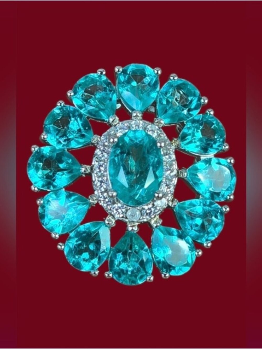 925 Sterling Silver Oval Pendant 1.9x2.1cm with Natural Apatite